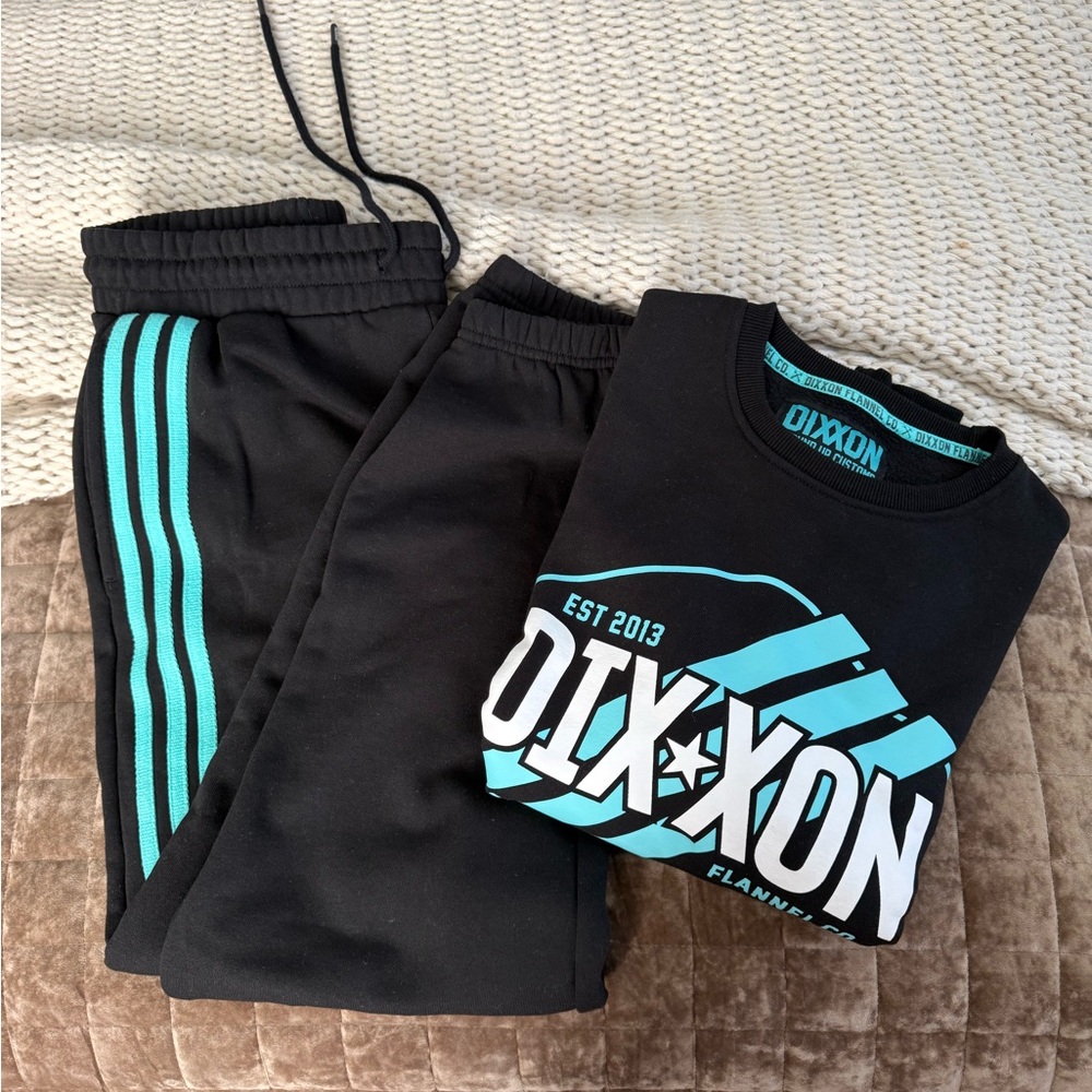 Women’s Dixxon Black and Teal Sweatshirt and Joggers Set